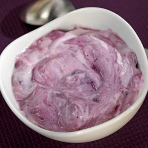Bowl of Blueberry Yogurt Food Picture