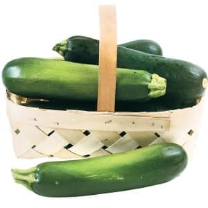Basket of Zucchinis Isolated Food Picture
