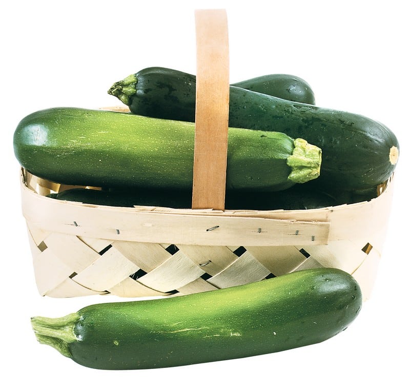 Basket of Zucchinis Isolated Food Picture