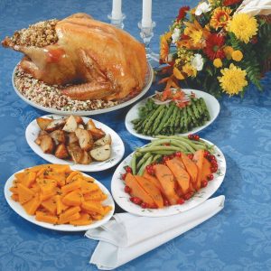 Turkey Dinner with Candles Food Picture