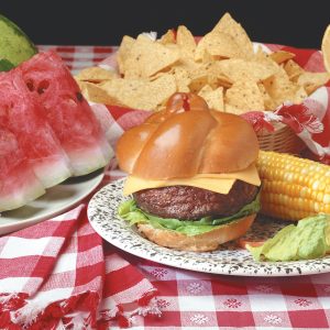 Watermelon and a Burger Food Picture
